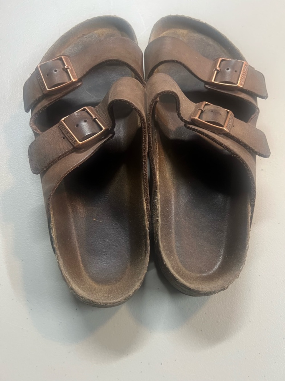 Birkenstock Arizona Brown Oiled Leather Sandals EU 44 US 11 285mm Cork Footbed - Picture 2 of 12